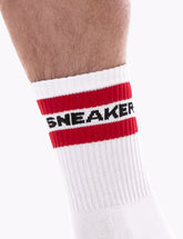 Barcode Berlin Fetish Sneaker Halbsocken Weiß/Rot 91603-201 Gr. S/M